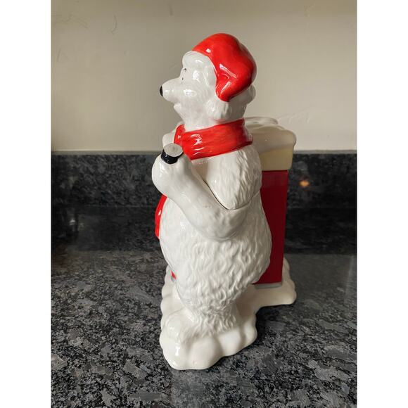 Vintage Coca Cola Polar Bear At Coke Machine Cookie Jar 417401 - Picture 12 of 15